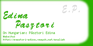 edina pasztori business card